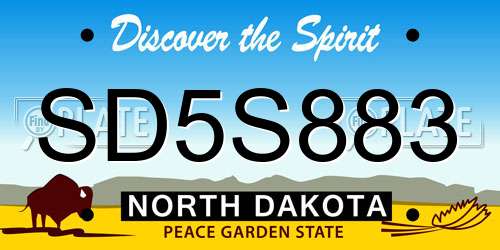 SD5S883 North Dakota License Plate