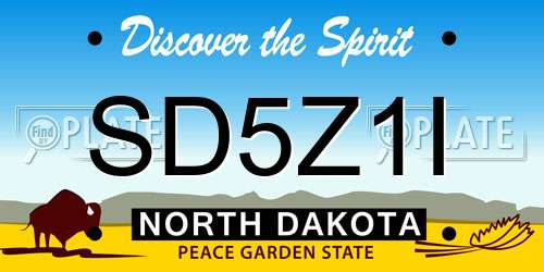 SD5Z1I North Dakota License Plate