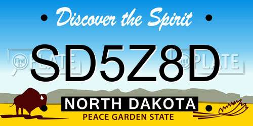 SD5Z8D North Dakota License Plate