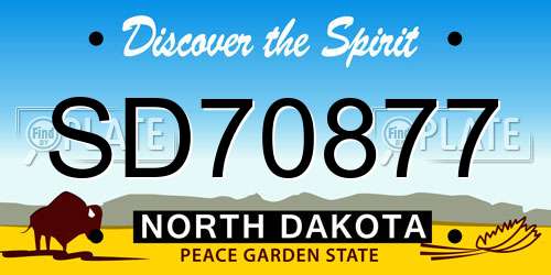 SD70877 North Dakota License Plate