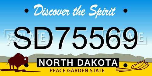 SD75569 North Dakota License Plate