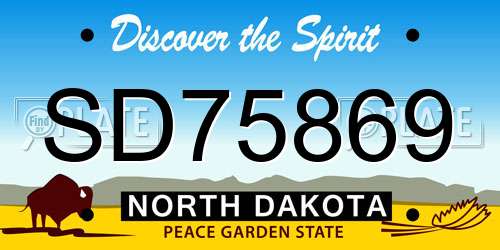 SD75869 North Dakota License Plate