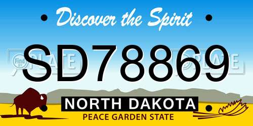 SD78869 North Dakota License Plate