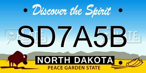 SD7A5B North Dakota License Plate