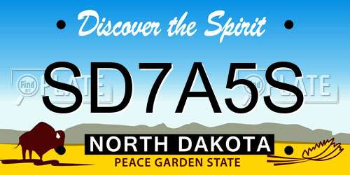 SD7A5S North Dakota License Plate