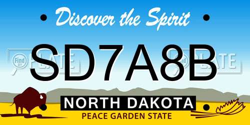 SD7A8B North Dakota License Plate