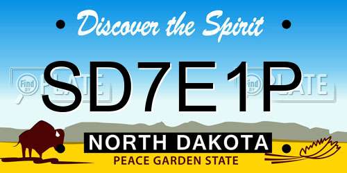 SD7E1P North Dakota License Plate