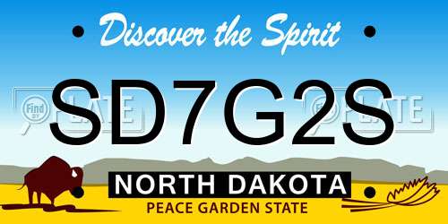 SD7G2S North Dakota License Plate