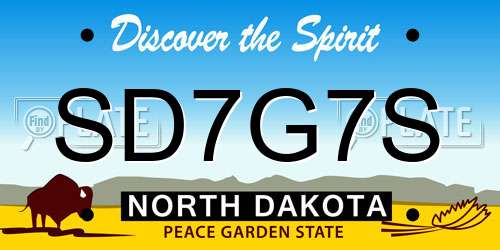 SD7G7S North Dakota License Plate