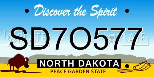 SD7O577 North Dakota License Plate