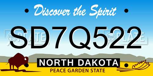 SD7Q522 North Dakota License Plate