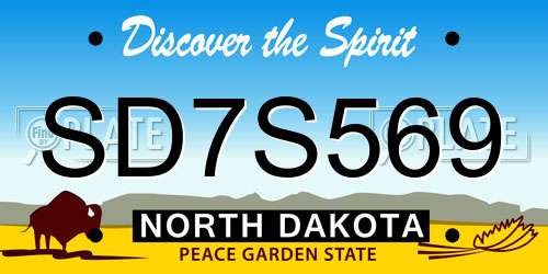 SD7S569 North Dakota License Plate