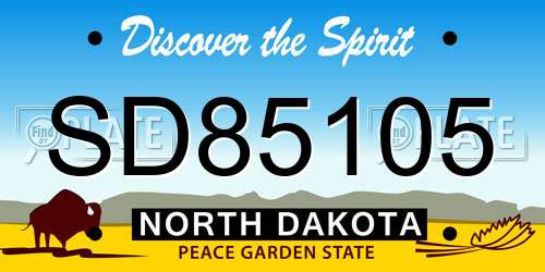 SD85105 North Dakota License Plate