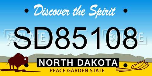 SD85108 North Dakota License Plate