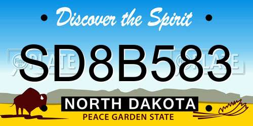 SD8B583 North Dakota License Plate