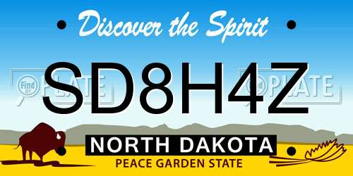 SD8H4Z North Dakota License Plate