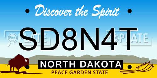 SD8N4T North Dakota License Plate