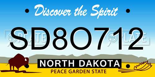 SD8O712 North Dakota License Plate