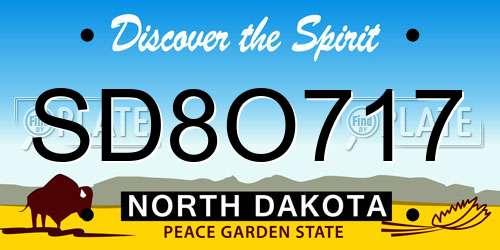 SD8O717 North Dakota License Plate