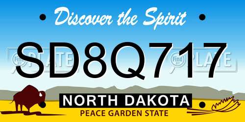 SD8Q717 North Dakota License Plate