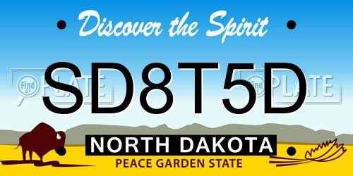 SD8T5D North Dakota License Plate
