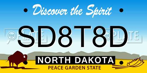 SD8T8D North Dakota License Plate