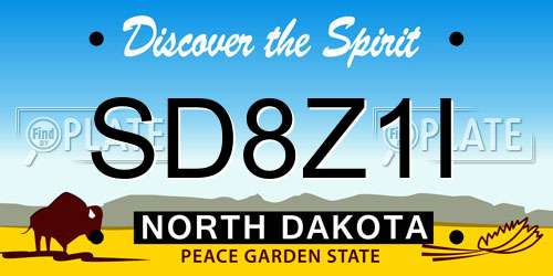 SD8Z1I North Dakota License Plate