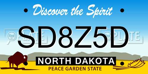 SD8Z5D North Dakota License Plate