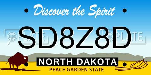 SD8Z8D North Dakota License Plate