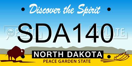 SDA140 North Dakota License Plate