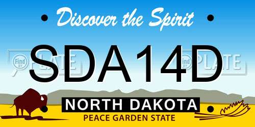 SDA14D North Dakota License Plate