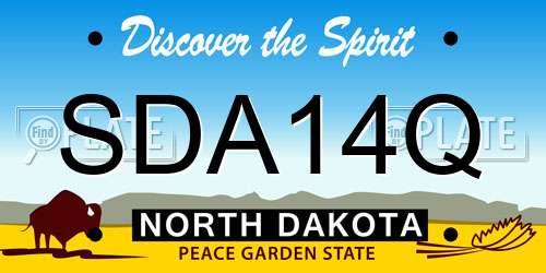 SDA14Q North Dakota License Plate
