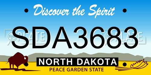 SDA3683 North Dakota License Plate