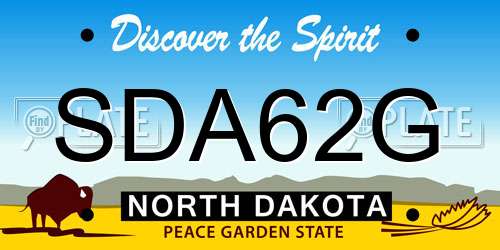 SDA62G North Dakota License Plate