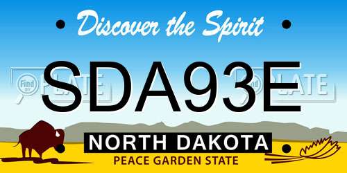 SDA93E North Dakota License Plate