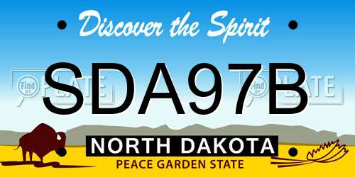 SDA97B North Dakota License Plate