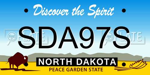 SDA97S North Dakota License Plate