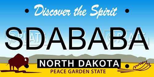 SDABABA North Dakota License Plate