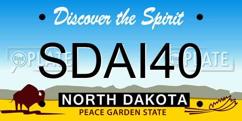 SDAI40 North Dakota License Plate