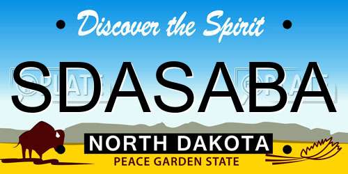 SDASABA North Dakota License Plate