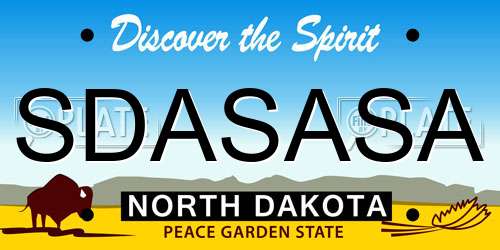 SDASASA North Dakota License Plate