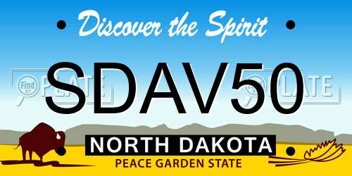 SDAV50 North Dakota License Plate