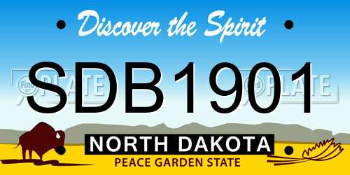 SDB1901 North Dakota License Plate