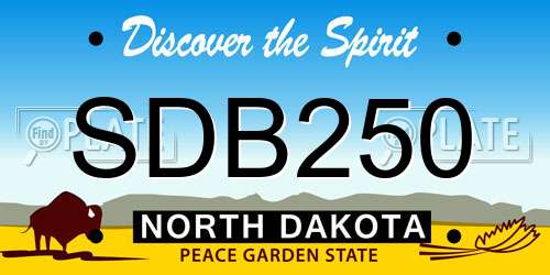 SDB250 North Dakota License Plate