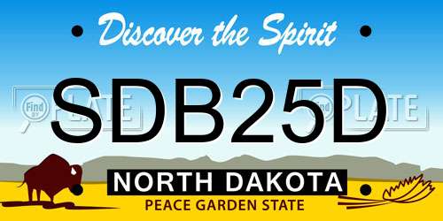 SDB25D North Dakota License Plate