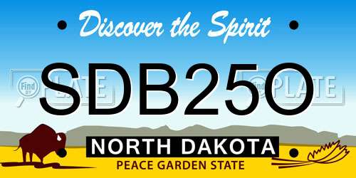 SDB25O North Dakota License Plate