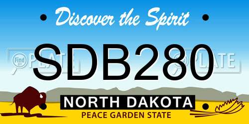 SDB280 North Dakota License Plate