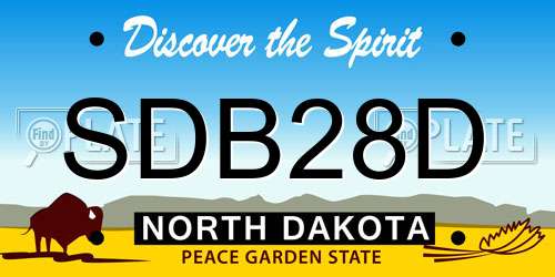 SDB28D North Dakota License Plate