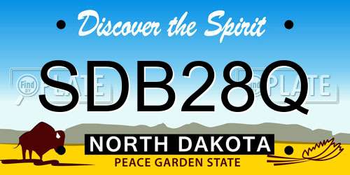 SDB28Q North Dakota License Plate