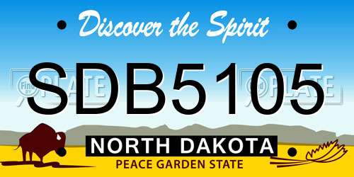 SDB5105 North Dakota License Plate